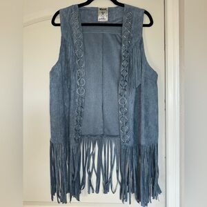 Vocal Blue Fringe Vest